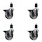 Service Caster 4'' Semi Steel Swivel 1-1/2'' Expanding Stem Caster Set with Brake, 4PK SCC-EX20S414-SSS-PLB-112-4 - alternate 1